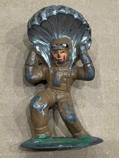 1930s - 1940s WW2 WWII Era Barclay Manoil Lead Toy Soldier Parachute Paratrooper