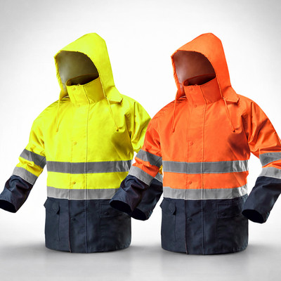 Warnschutzjacke Regenjacke Warnjacke Arbeitsjacke Warnschutz EN 20471 S-XXXL