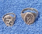Kokopelli Sterling 925 Rings, Vintage Native Navajo Size 12 and 6 Mens and Woman