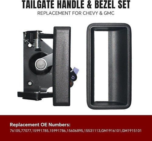 For Chevy GMC CK 1500-3500 Pickup Truck - New Black Tailgate Handle & Bezel US