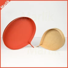Set of 2, IKEA Ommjange Decorative Tray, Drop Shaped, Orange Natural, Bent Birch
