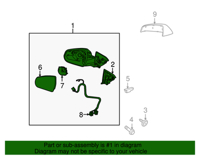 Genuine GM Black Driver Side Door Mirror Housing 22847418 | eBay