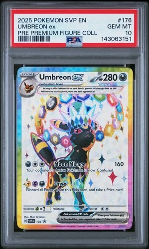 2025 POKEMON PRISMATIC EVOLUTIONS PREMIUM FIGURE COLLECTION UMBREON EX PSA 10