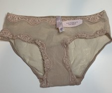Vintage VICTORIA'S SECRET Sheer Lace Trim Bikini Panties NWT Small Tag 90s