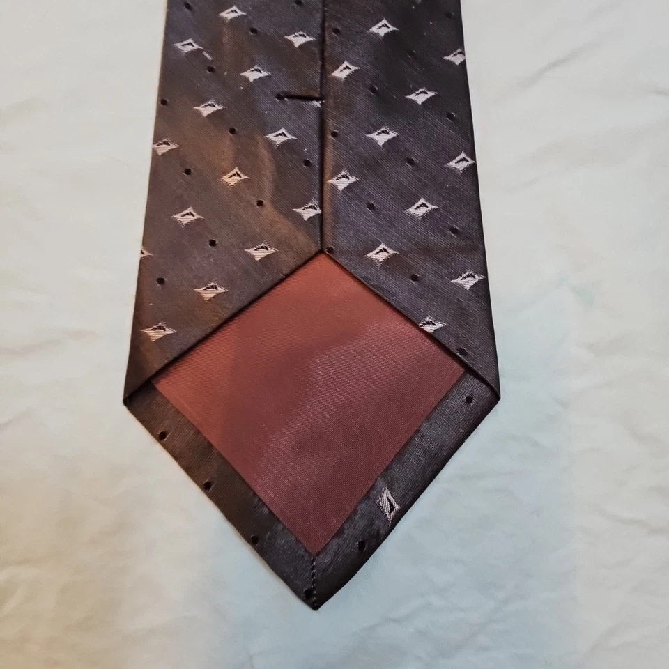 Corbata de seda Versa Milan Nueva York pistola plateada metal gris 58" 147 cm de colección Foto 3 de 4