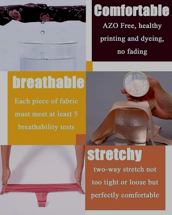 6Pc Hipster Thongs Women Seamless Breathable Underwear NoShow Floral Print Panty - Image 3 of 4