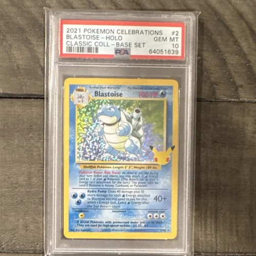Pokémon Blastoise 2/102 Celebrations Classic Collection Holo PSA 10 2021