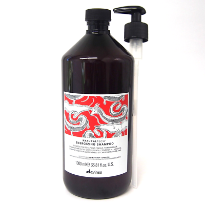With Pump Davines Naturaltech Energizing Shampoo 33.81oz / 1000ml