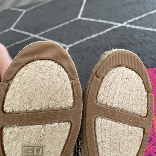 Tory Burch Lonnie Logo Flat Espadrille - Ella Canvas/ Leather Us 5.5 - Picture 14 of 18