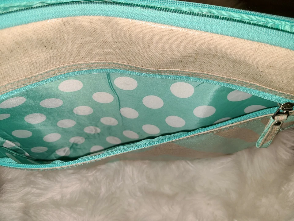 Studio C Chevron On Macbook Pro Air Laptop Sleeve  Notebook Case Teal/Linen 16" - Image 2 of 4