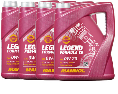 4x5 Liter MANNOL Legend Formula C5 Motoröl 0W-20 dexos1 MB 229.71 BMW LL-17FE+
