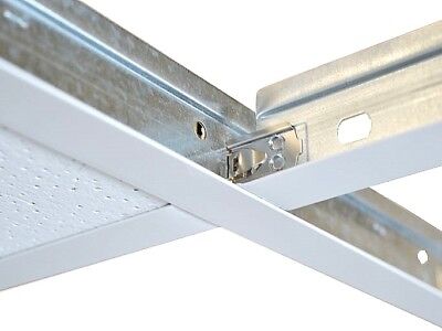 Pack Of 10 White Cross Tee Section 10mm 1 2 Meter Suspended Ceiling Grid Ebay