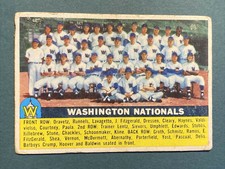 1956 Topps gray back Washington Nationals Team card #146