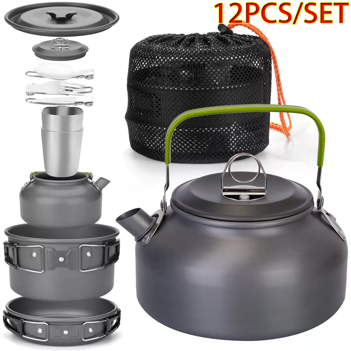 Portable Outdoor Camping Cookware Backpacking Hiking Cooking Pot Pans  Equipment