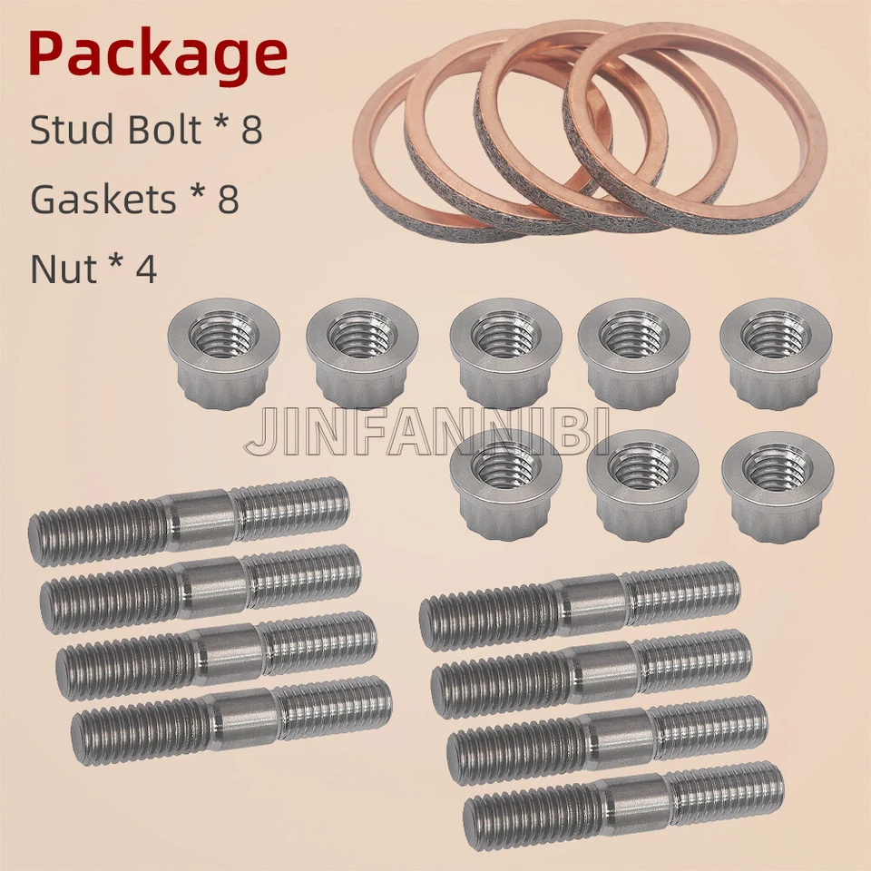 Exhaust Studs Muffler Bolts Nuts Gasket Kit for Yamaha YZF R6 YZF R6S 2006-2020 - Image 4 of 4