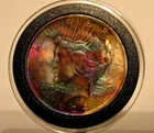 1924 PEACE DOLLAR TONED ALMOST UNCIRCULATED ID NO. G-413