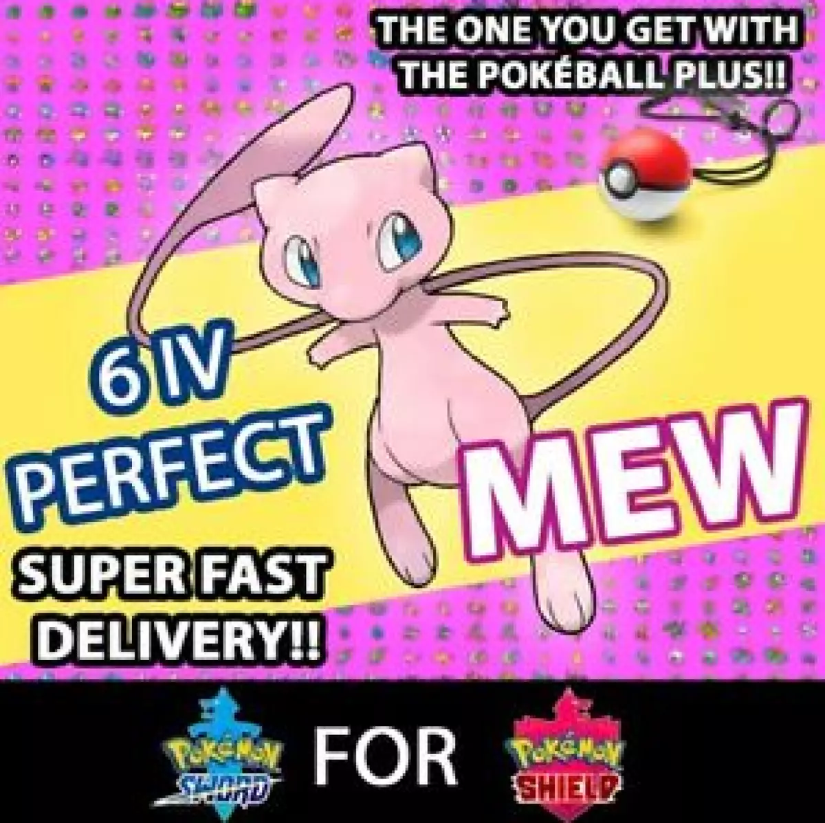 Pokemon Sword/Shield Shiny Mew (GO TOUR EVENT Ver.) Lv.15 Timid DIGITAL  TRANSFER