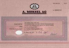 A. Moksel Buchloe Marzec 1995 Rosenheim Merzig Vion Food 5 DM Akcje historyczne
