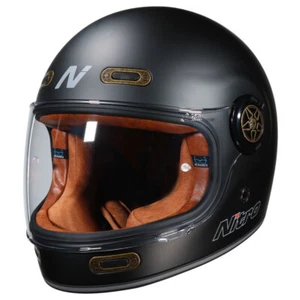 Nitro N535 Retro Full-Face Motorcycle Helmet Satin Black