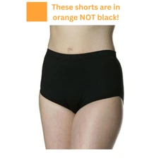 Danskin 2910 Women's Size Medium Orange Heavy Weight Cheer Dance Trunks Briefs