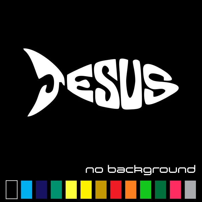 ORACAL Jesus Fish Sticker Vinyl Decal - Christian Religion Cross God Wall Car Window