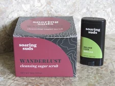 NEW Lot 2 Soaring Suds Wanderlust Cleansing Sugar Scrub Island Lyfe Lotion Stick