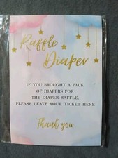 Pink and Blue Baby Shower Game Diaper Raffle Set NEW