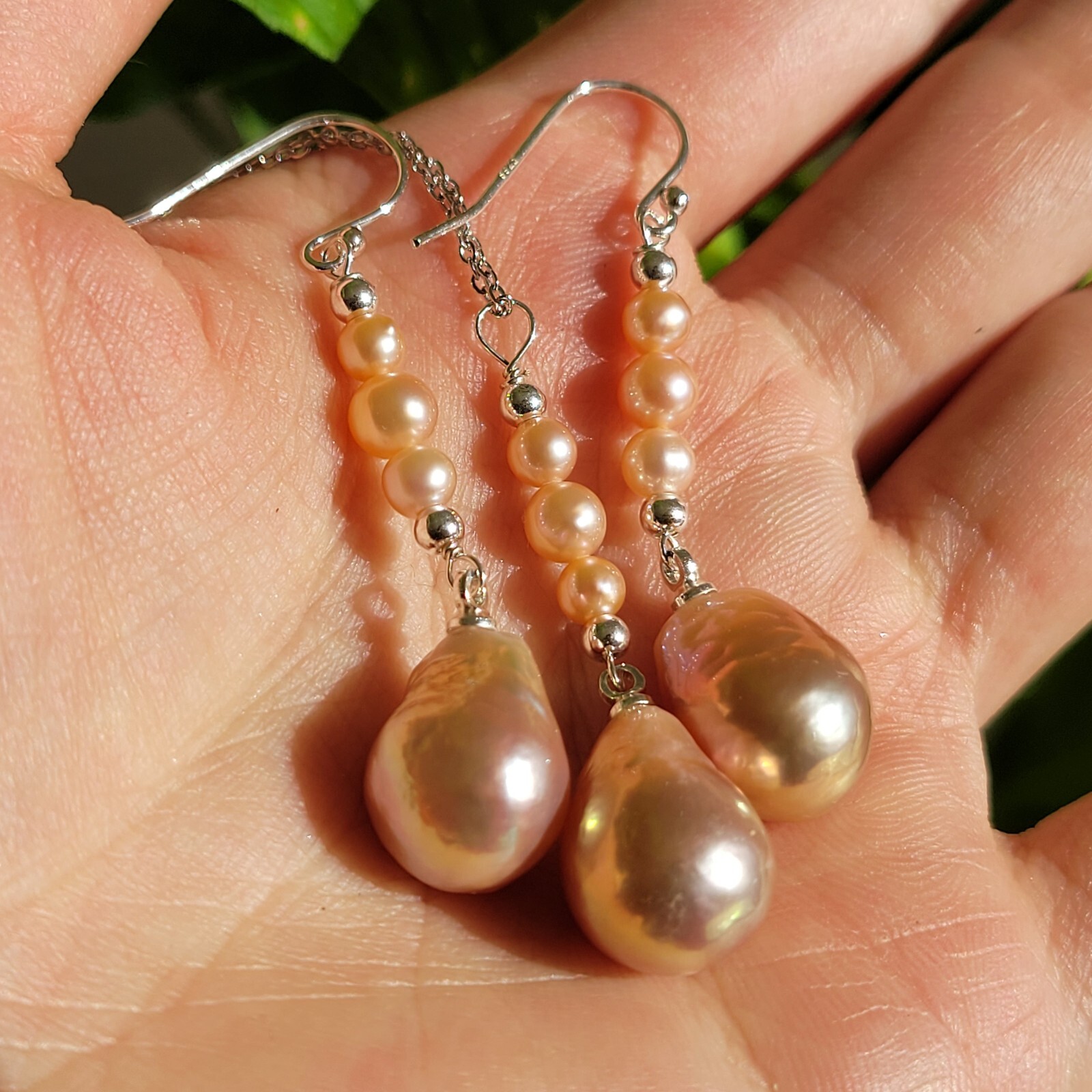 Ensemble collier boucles d'oreilles argent perles de culture teint éclatant