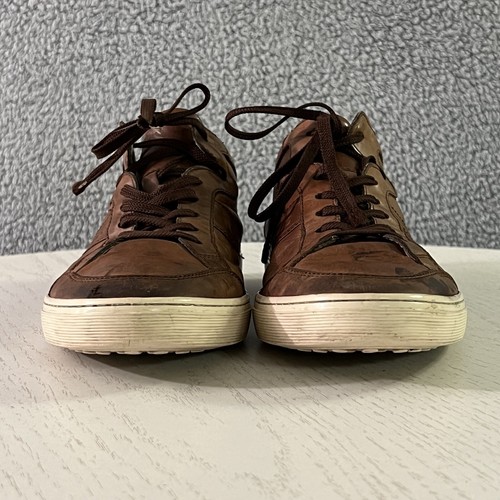 Tods Shoes Mens 11.5 UK / 13 US Brown Leather Casual Lace Up Low Top Sneakers - Picture 8 of 24