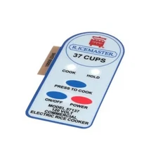 Control Housing Label for Town Foodservice Equipment 57137-L