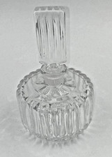Antiker Parfum Flakon, Kristallklar, Schliff Blatt- & Blütendekor ART DECO 1930?