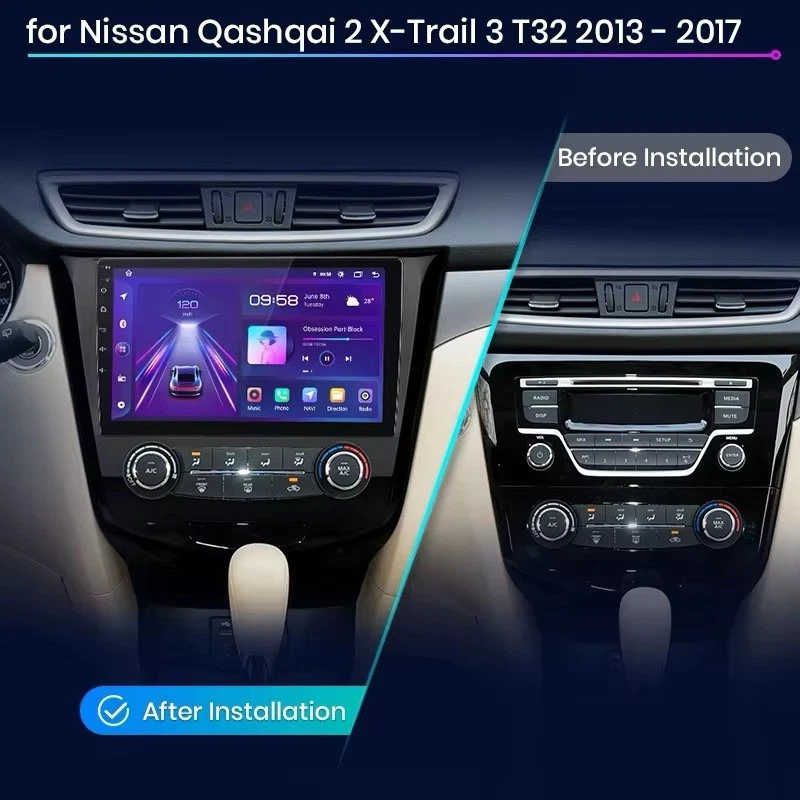 Autoradio Android 15 Per Nissan Qashqai 2013-2017 Navi 2+64GB - Retrocamera Inc. - Immagine 3 di 4