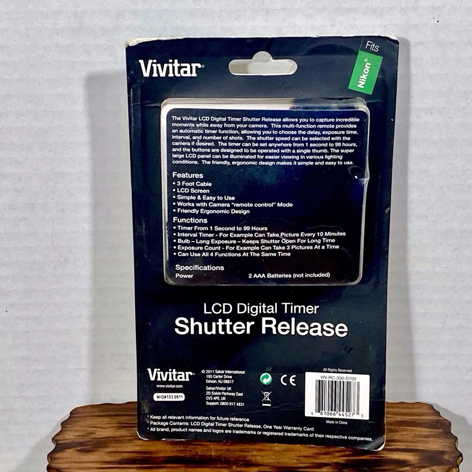 Vivitar LCD Digital Timer Shutter Release #103 0811 fits NIKON D300/D700 NOS - Image 2 of 4