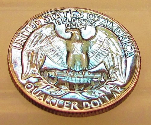 1963  Gem Proof Quarter 90% Silver MONSTER  RARE BLUE    TONING  #213 ~ 8