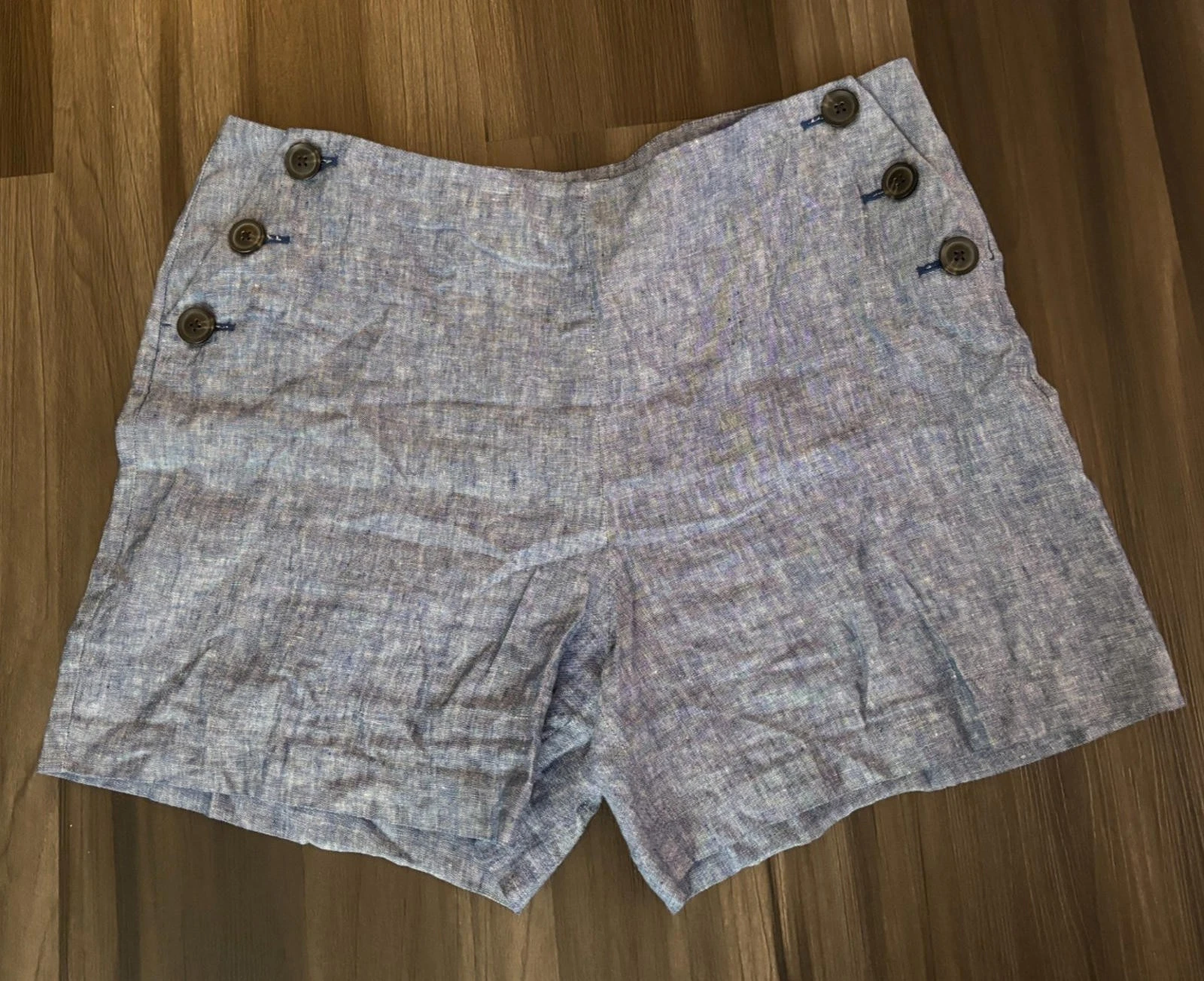 Boden Women's Linen Shorts Plus Size 20 Blue