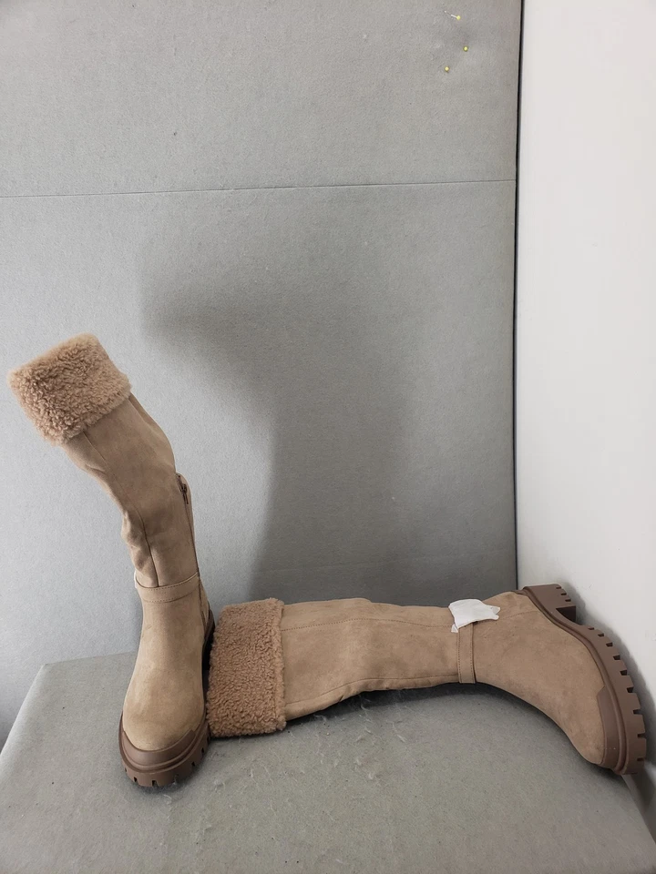 Botas ShoeDazzle Eira para mujer talla 9 tostadas piel sintética hasta la rodilla invierno suela gruesa Foto 4 de 4