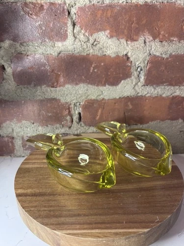 Murano 1970s Lemon 2 Shaped Thick Yellow  Glass Ashtray/Dish MCM