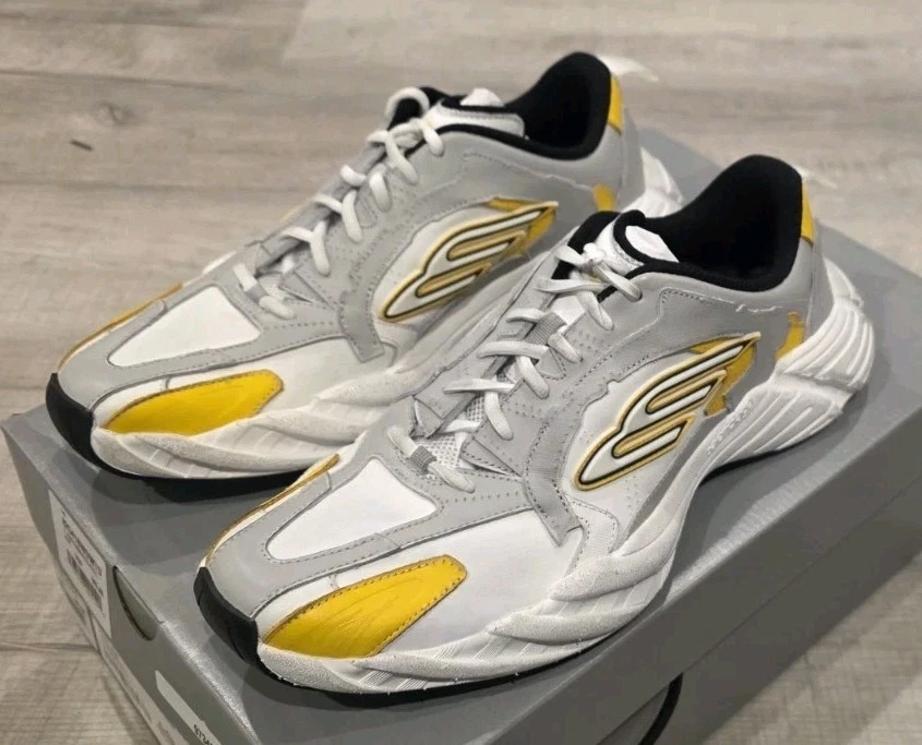 Balenciaga — Size 10US - Balenciaga Men's Monday Sneaker Worn-Out - White Grey Yellow