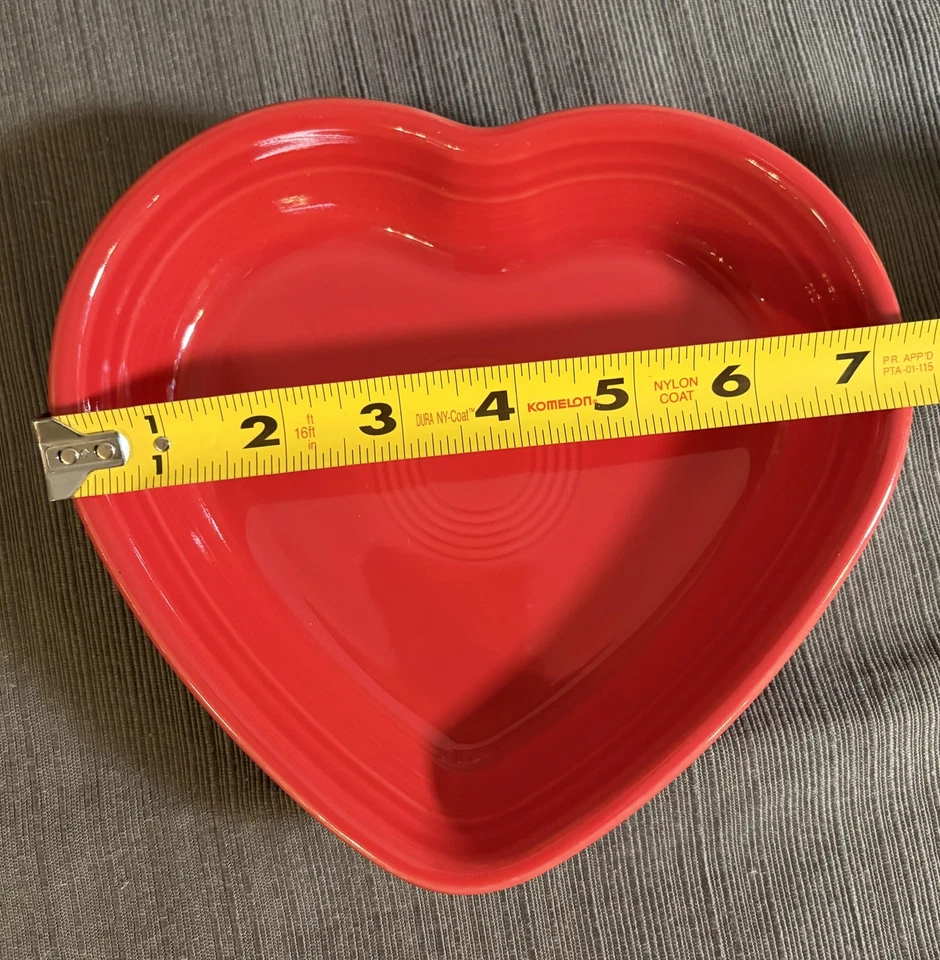 Fiesta Heart Shaped Bowl Dish Red Stoneware Made in USA HLC Valentine Fiestaware - Image 3 of 4