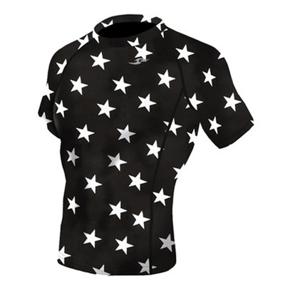 Take Five Mens Skin Tight Compression Base Layer Running Shirt S~2XL Star 070
