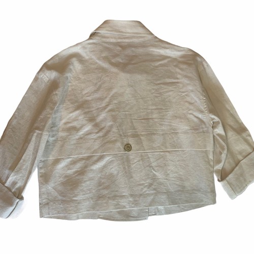 RUBY RD Women’s Size 6 Blazer Jacket Shirt Button Front Linen Blend Tab Sleeve - Picture 5 of 8