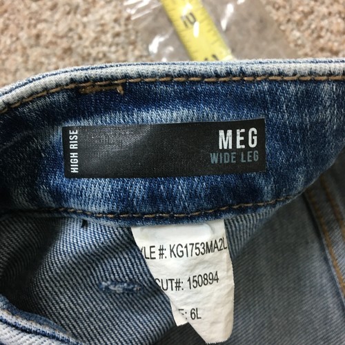 Jeans KUT from the Kloth 6L donna blu denim meg gamba larga vita alta lavaggio medio - Foto 11 di 15