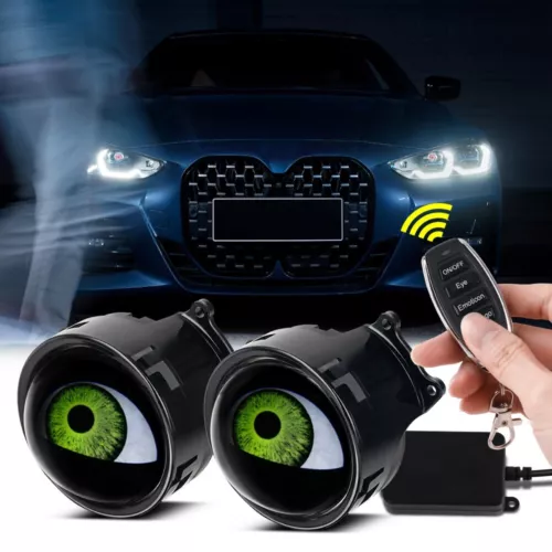 3" Car Motorcycle Dynamic LED Devil Eyes Light Bulb Headlight Kit Remote Control - Bild 4 von 20
