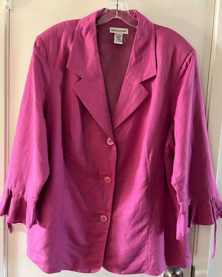 Vestido Jessica London Plus Size Mauve 2 peças linho/rayon tamanho 22W - Imagem 2 de 4