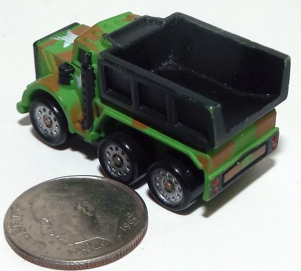 Small Micro Machine Military 6X6 Dump Truck in  Bright Green Camouflage - Image 3 of 3