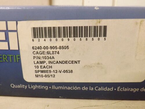 EIKO Miniature Lamps 1034 Amber Box of 10 - Picture 3 of 6