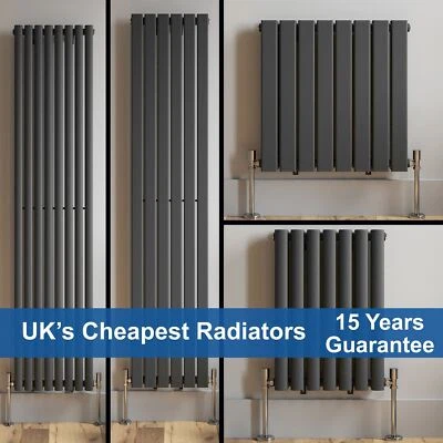 Anthracite Designer Radiator Vertical Horizontal Flat Panel Oval Column Rads