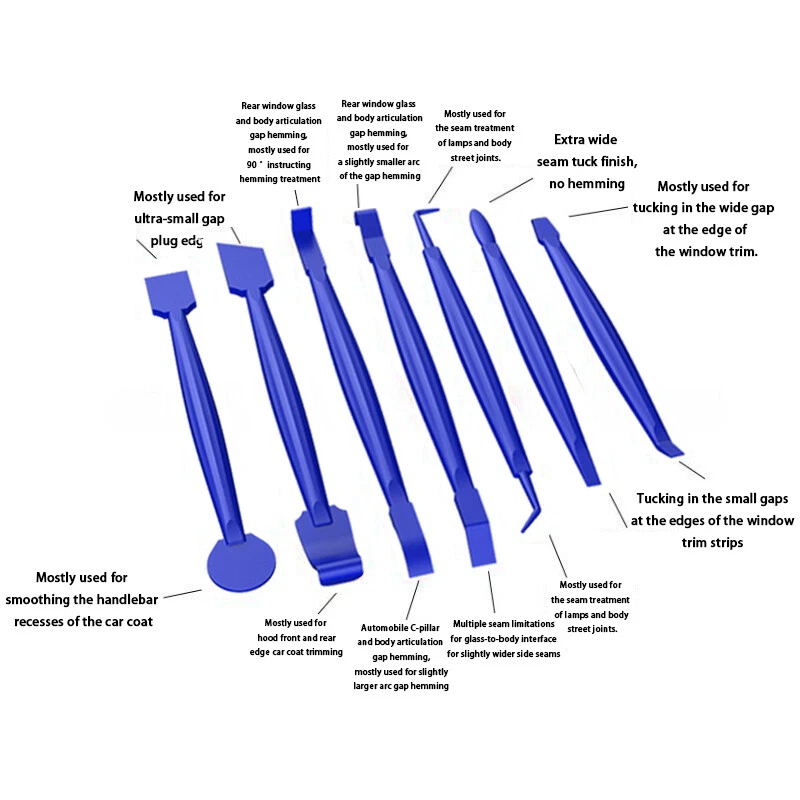 13Pcs Window Tint Tools Kit Car Film Tinting Scraper squeegee Installation Blue - Image 3 of 4