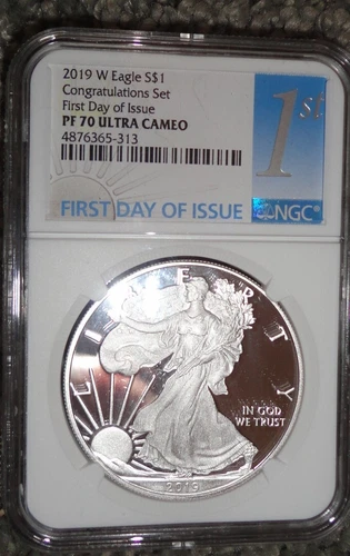 2019 W Eagle Silver Eagle Congratulations Set • NGC PF 70 UC FDOI