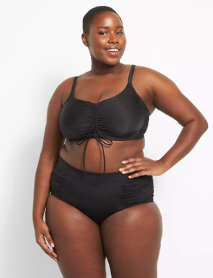 Tankini Lane Bryant Cacique Taglia 42D Nero – Top Costume Intero – Nuovo Senza Etichette